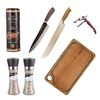 Set Parrillero Wayu Tabla + Cuchillos + Sacacorchoss Manual + Mix de Sales