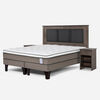 Combo Cama Europea Rosen King New Style 6 BD + Respaldo y Veladores Rachel