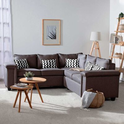 Sofá Seccional Mons Sicilia 5 Cuerpos Chocolate