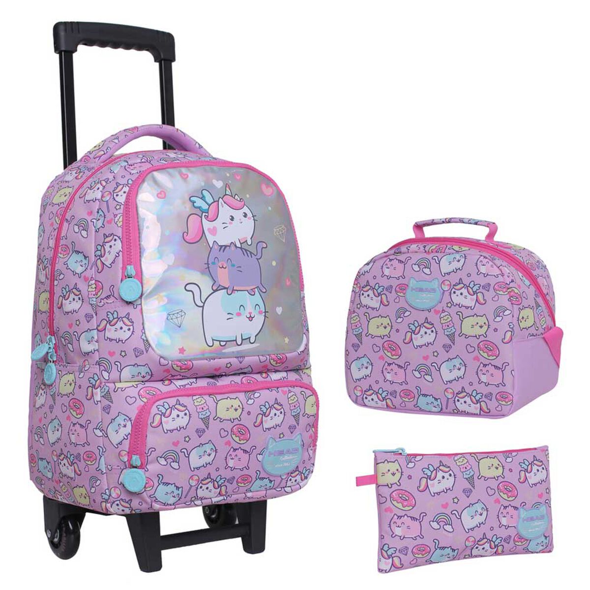 Pack Con Ruedas Bakan Kawaii Cat Lila Head
