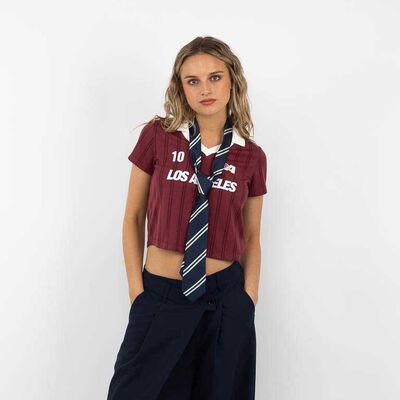 Polera Crop Manga Corta Mujer Icono