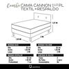 Cama Europea Latam Home 1,5 Plazas Cannon Gris