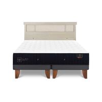 Cama Europea CIC Base Dividida 2 Plazas Premium + Respaldo Dublin Alpino