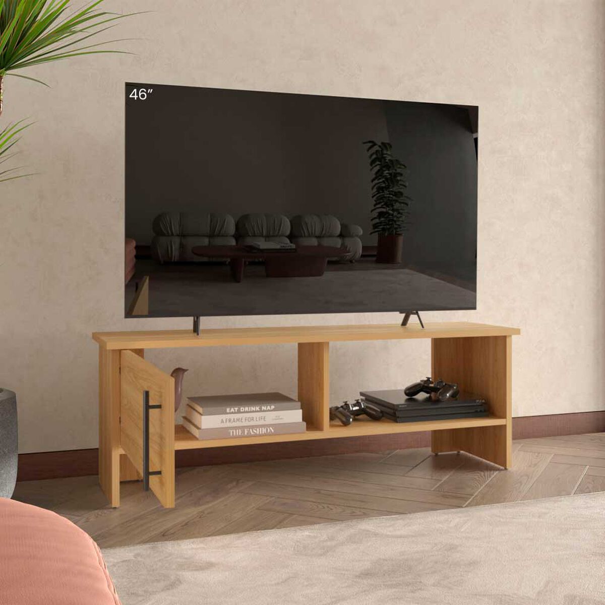 RACK TV 65" NAVIA 1 PUERTA 42,2X120,3X31,1 CM FRESNO