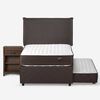 Cama Nido Rosen 1,5 Plazas New Ergo T + Respaldo + Velador Maurice Chocolate