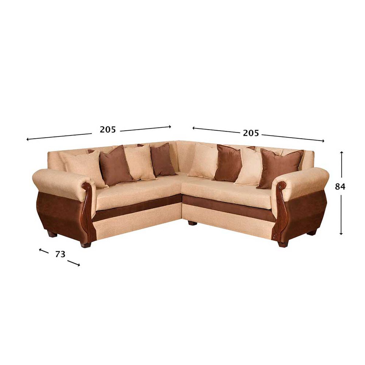 Sof&aacute; Secccional Muebles MYM Lucia 4 Cuerpos Beige