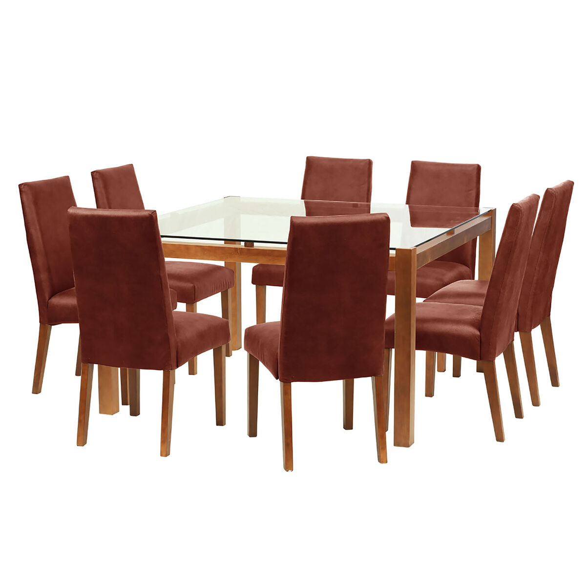 Juego de Comedor Latam Home Barcelona 8 Sillas Café Moro