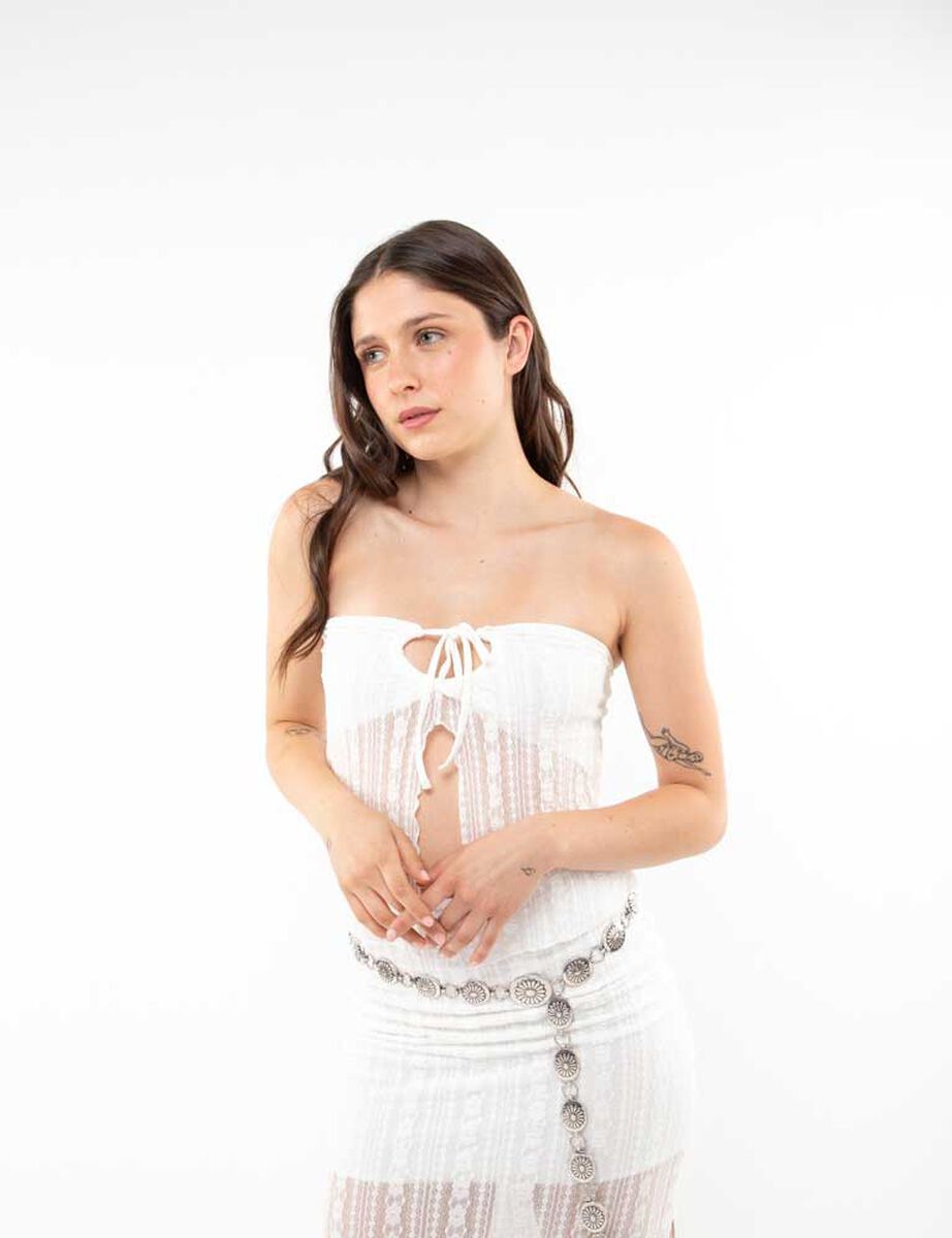Strapless Crop Mujer Icono