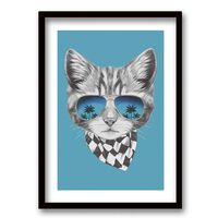 Cuadro Decorativo Retela Cat Glasses 50 x 35 cm
