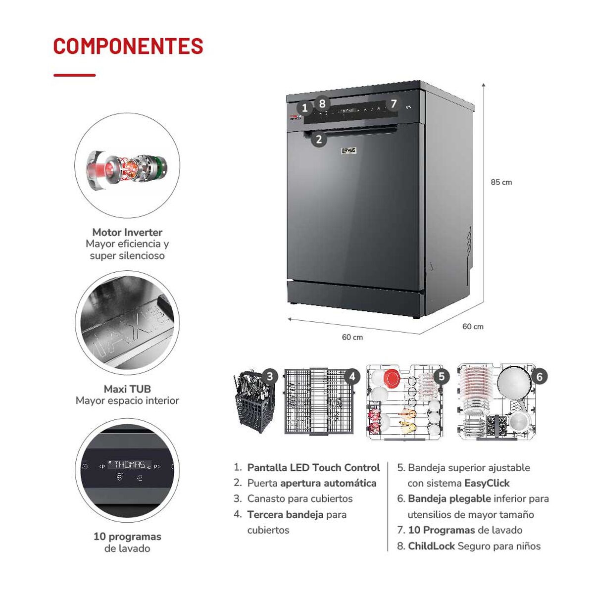 Lavavajillas Thomas TH-DW16CA 16 cubiertos