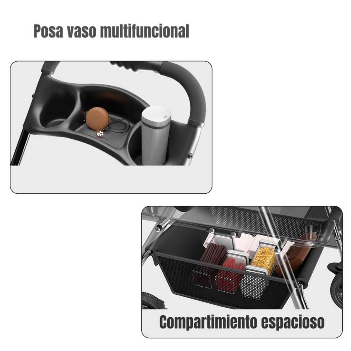 Coche para Mascota LuBabycas Paws Rosado