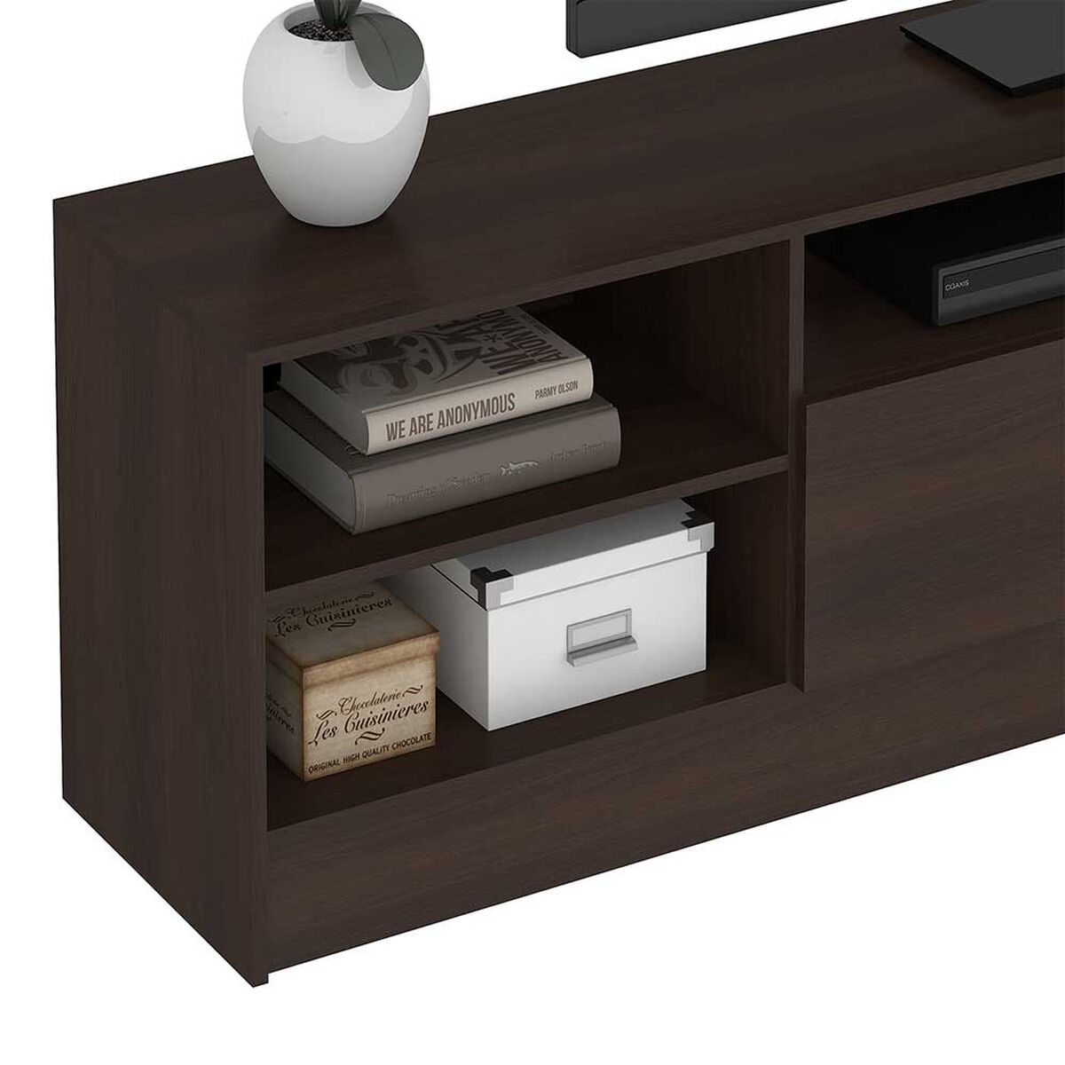 Rack TV Vekkahome Moyan 2 Puertas Café