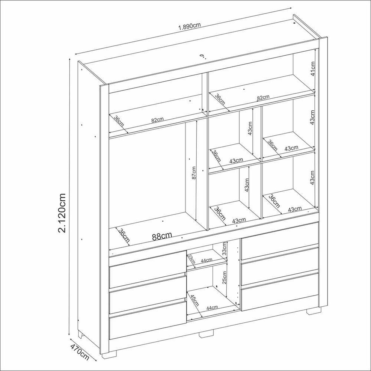 Cl&oacute;set Altavision Arbo 3 Puertas 6 Cajones Mendoa White