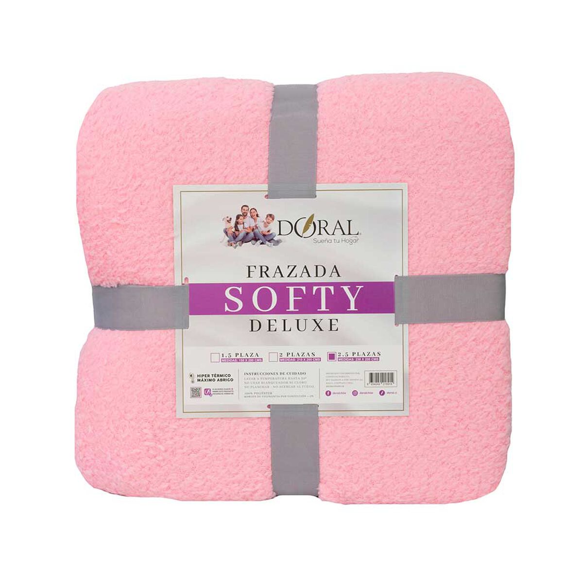 Frazada Poliéster Doral King Deluxe Rosado