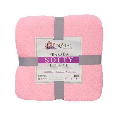 Imagen 1 del producto Frazada Poliéster Doral King Deluxe Rosado