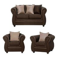 Juego de Living Black Factory Emili 4 Cuerpos Café