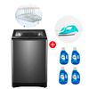 Combo Lavadora Automática Mabe LMA7120WDGCL0 17 kg. + Plancha a Vapor Hyundai HY2472P + 4 Detergentes Thopais Active Gel 3 lts.