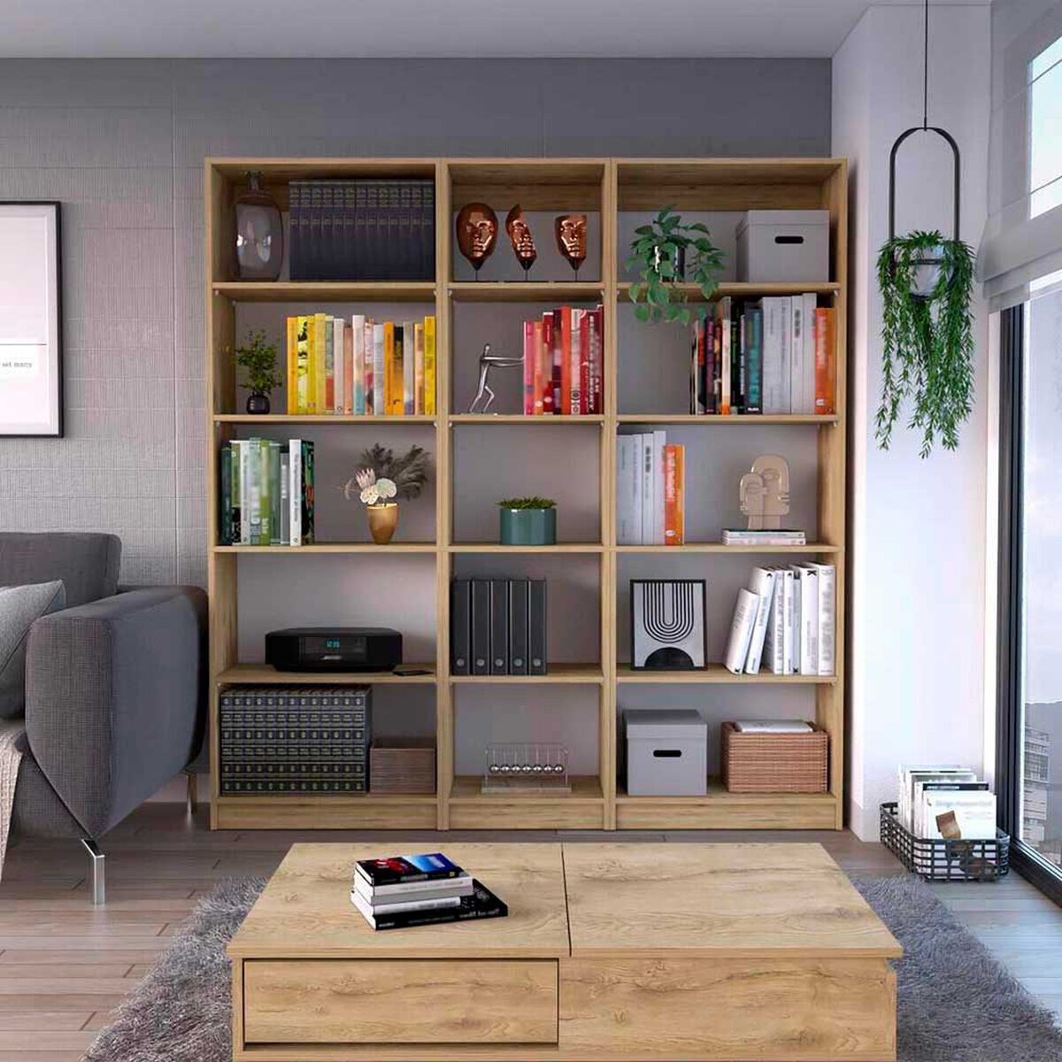 2 Estantes 62 cm + Estante 45 cm TuHome Home Macadamia