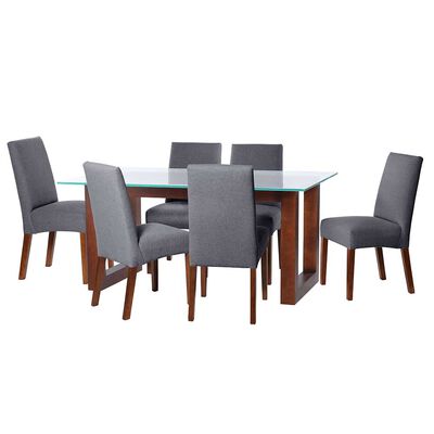 Juego de Comedor Latam Home Pamplona Granada 6 Sillas Velvet Turquesa