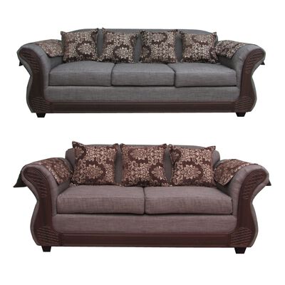 Imagen 1 del producto Juego de Living Almore Irlanda Sofá 3 Cuerpos + Sofá 2 Cuerpos Gris