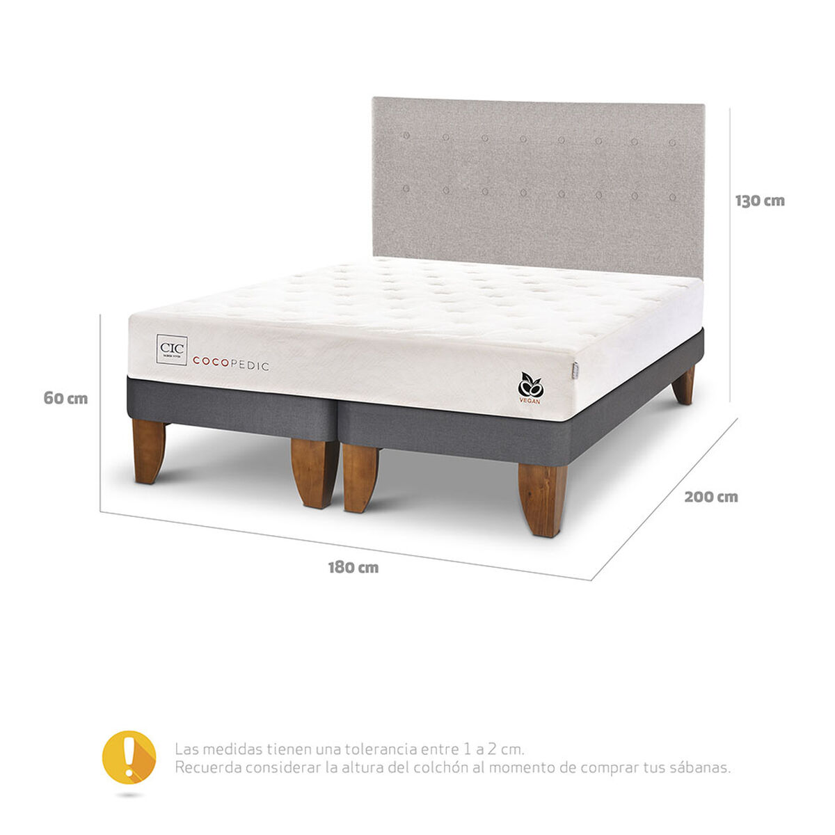 Cama Europea CIC Base Dividida King Cocopedic