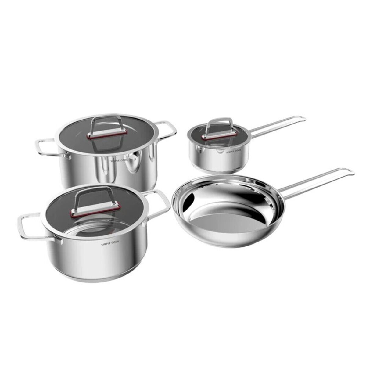Bater&iacute;a de Cocina Simple Cook Burdeos 7 Piezas