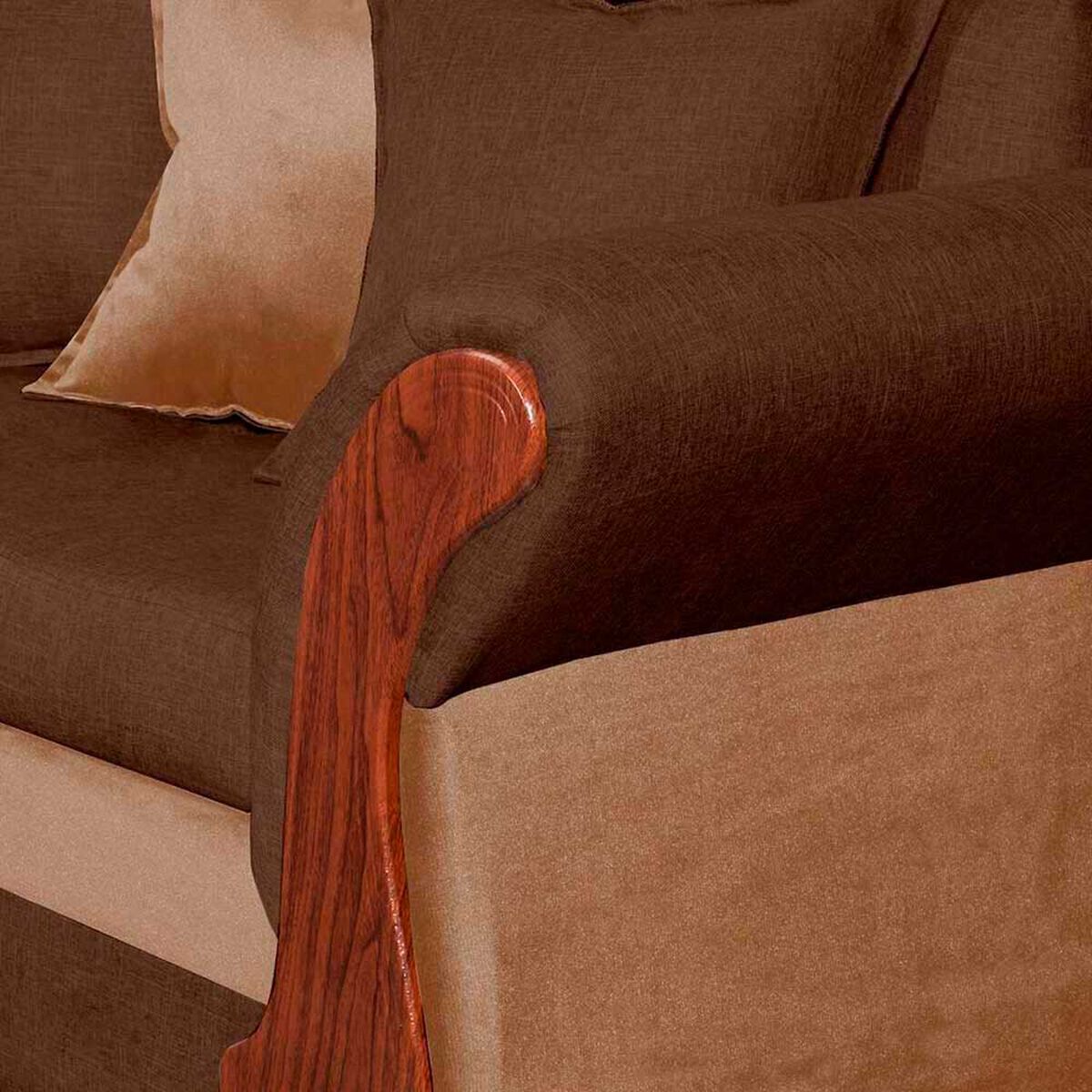 Sof&aacute; Seccional Dise&ntilde;o A&M Home Lucia Derecho 5 Cuerpos Chocolate