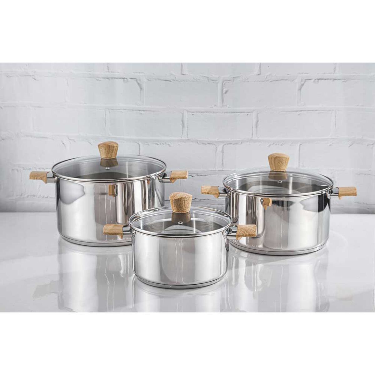 Batería de Cocina Vitta Acero Inoxidable Norwich 6 Piezas