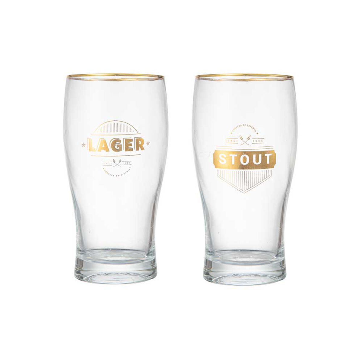 Set de 2 Vasos Cerveceros Vidrio Brando Prime 560 ml