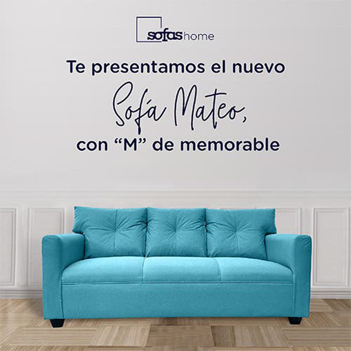 Sofá Sofás Home Mateo 3 Cuerpos Turquesa