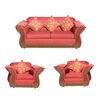 Juego de Living Almore Irlanda Sofá 2 Cuerpos + Dos Sillones 1 Cuerpo Rojo