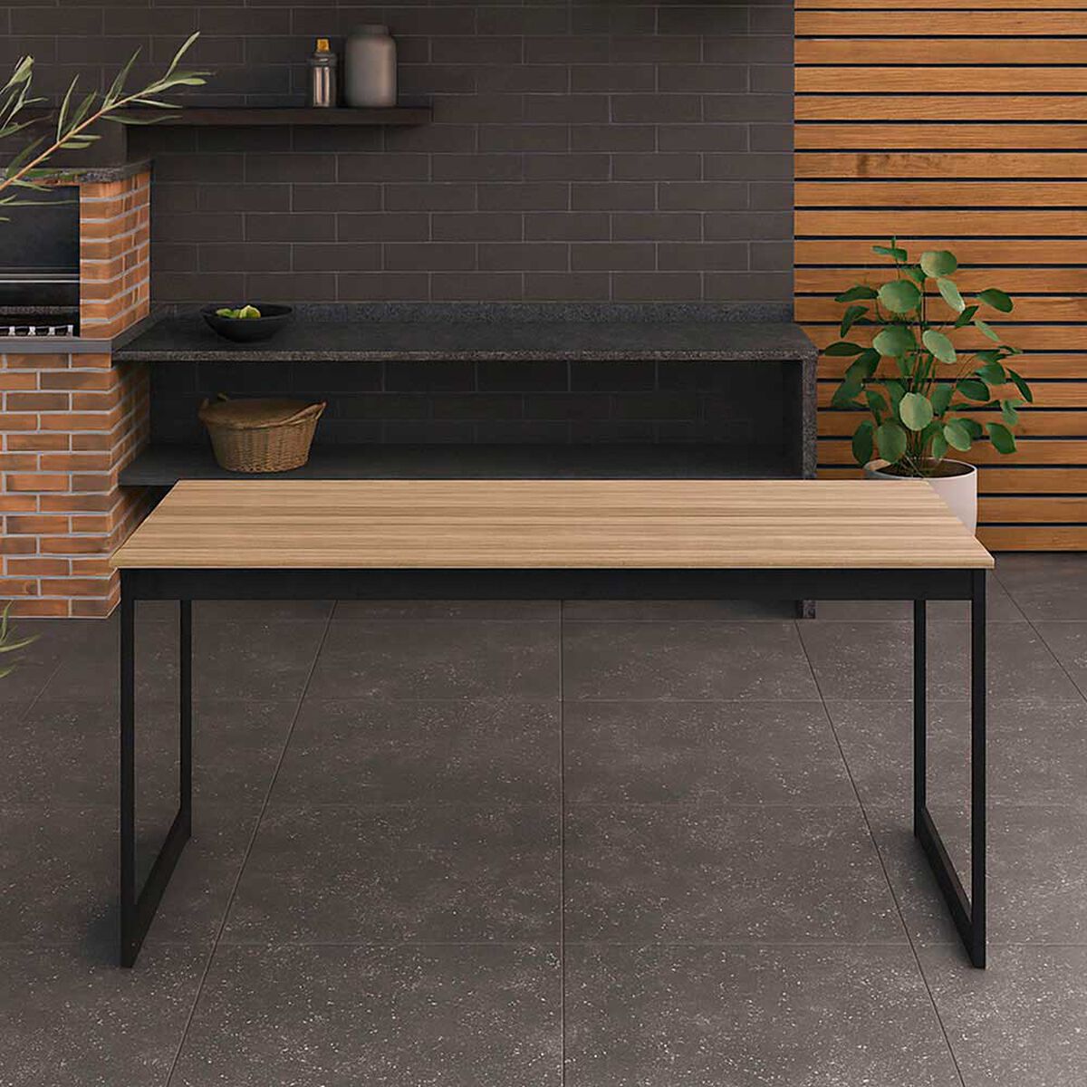 Escritorio Vekkahome Met&aacute;lico Caf&eacute; 150Cm