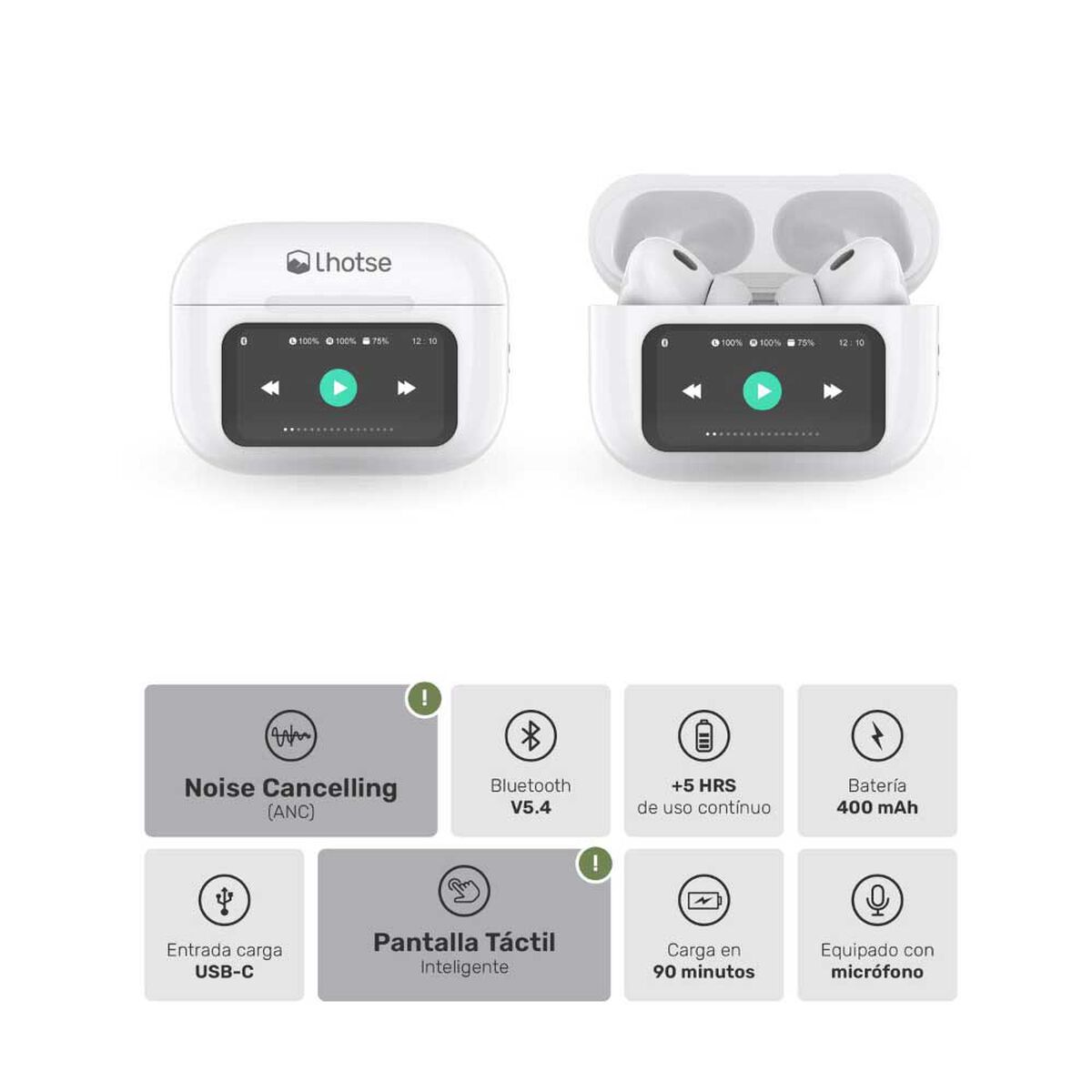 Aud&iacute;fonos Bluetooth In Ear Lhotse RMPLUS+ Blanco