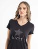 Polera Con Estampado Manga Corta Mujer Soviet