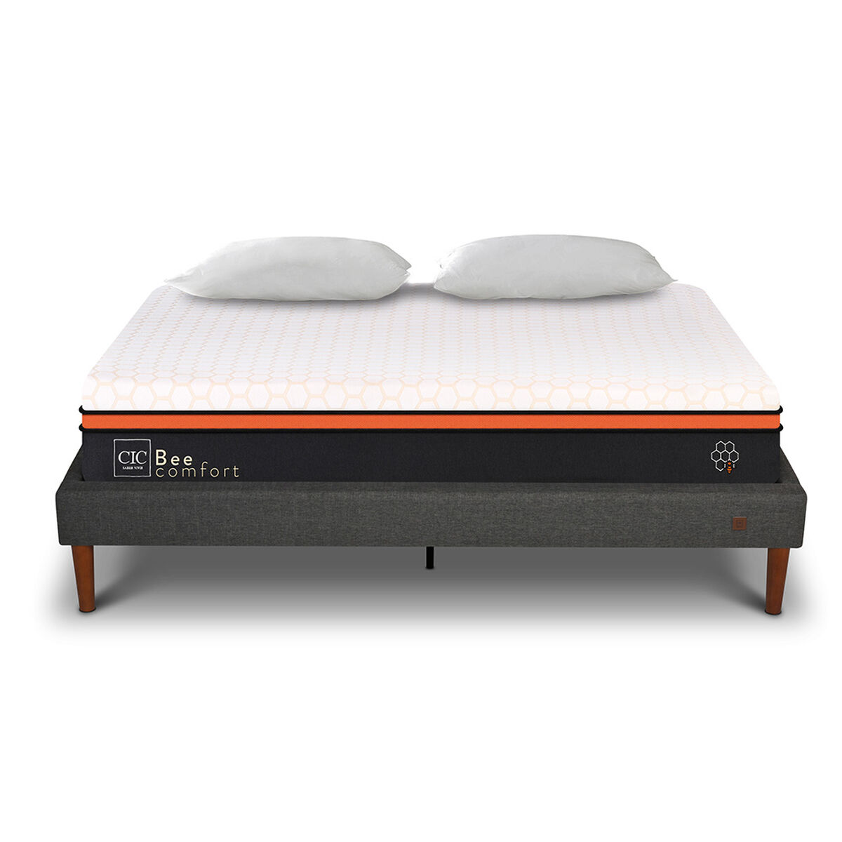 Cama Europea CIC 2 Plazas Bee Comfort + Almohadas Viscoel&aacute;sticas
