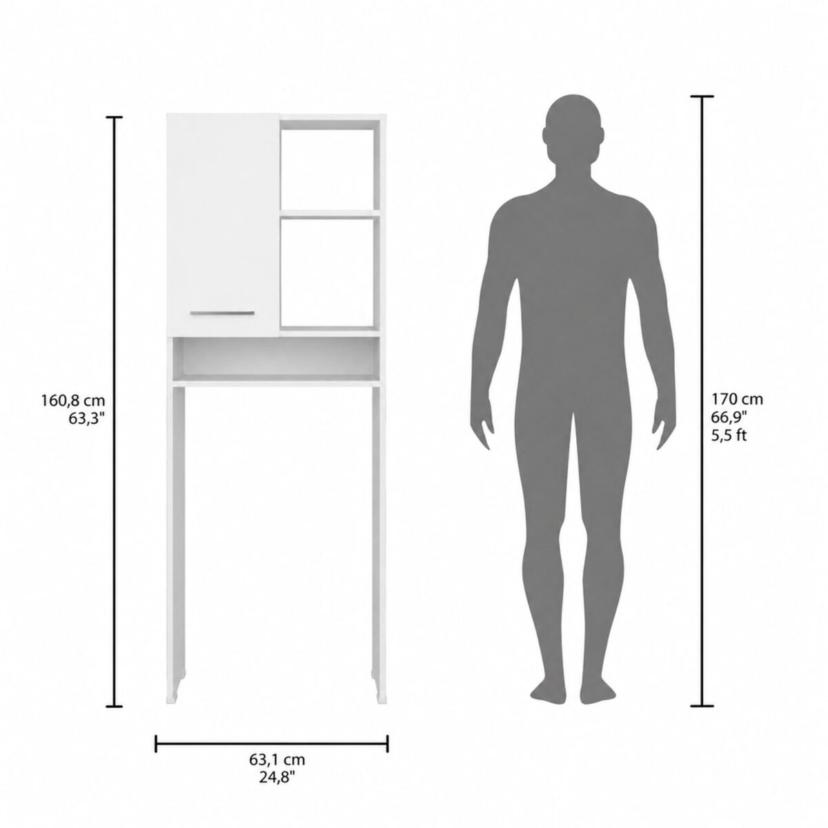Estante de Ba&ntilde;o Tuhome Bath-26 1 Puerta Blanco