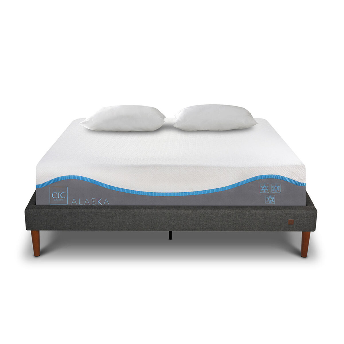 Cama Europea CIC 2 Plazas Alaska + Almohadas Viscoel&aacute;sticas