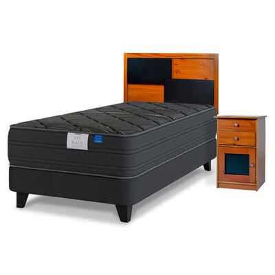 Imagen 1 del producto Cama Europea Flex 1,5 Plazas Black + Set  Colonia