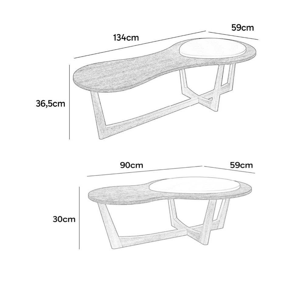Mesa de Centro Amuv Duo Onda