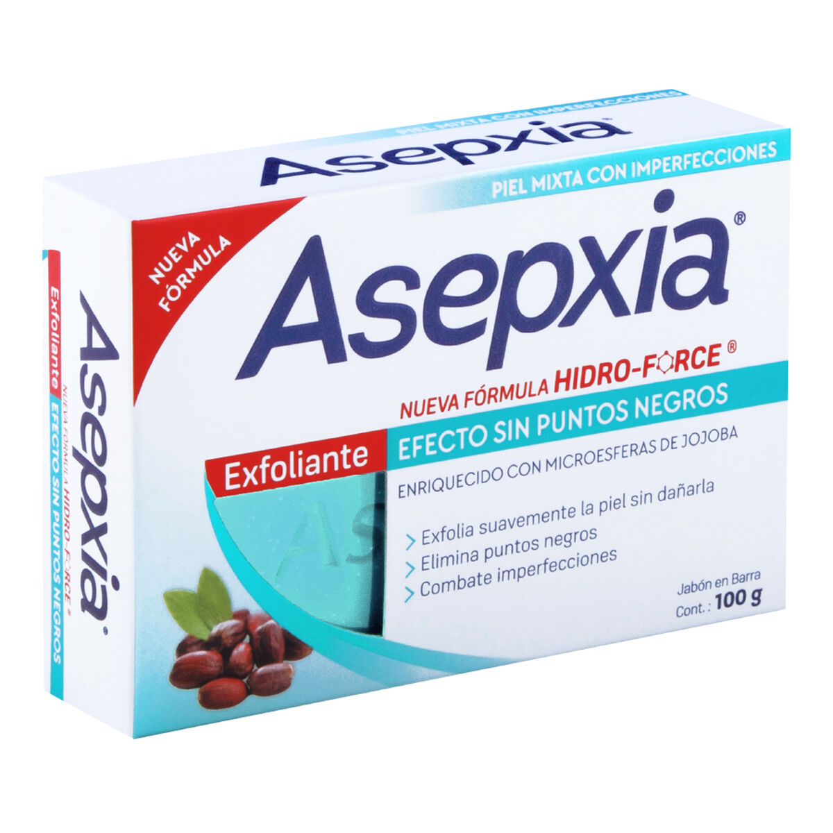 Jabón Exfoliante en Barra 100 gr Asepxia