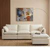Seccional Izquierdo o Derecho Casanova Samantha Moderno 3 Cuerpos + Ottoman Beige