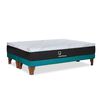Cama Europea Latam Home Base Dividida 2 Plazas Zen Top Foam Visco Velvet Turquesa