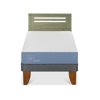 Imagen 1 del producto Cama Europea CIC 1 Plaza Excellence + Respaldo Munich Olivo