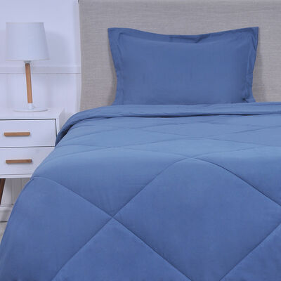 Plumón Mashini Microfibra King Liso Azul