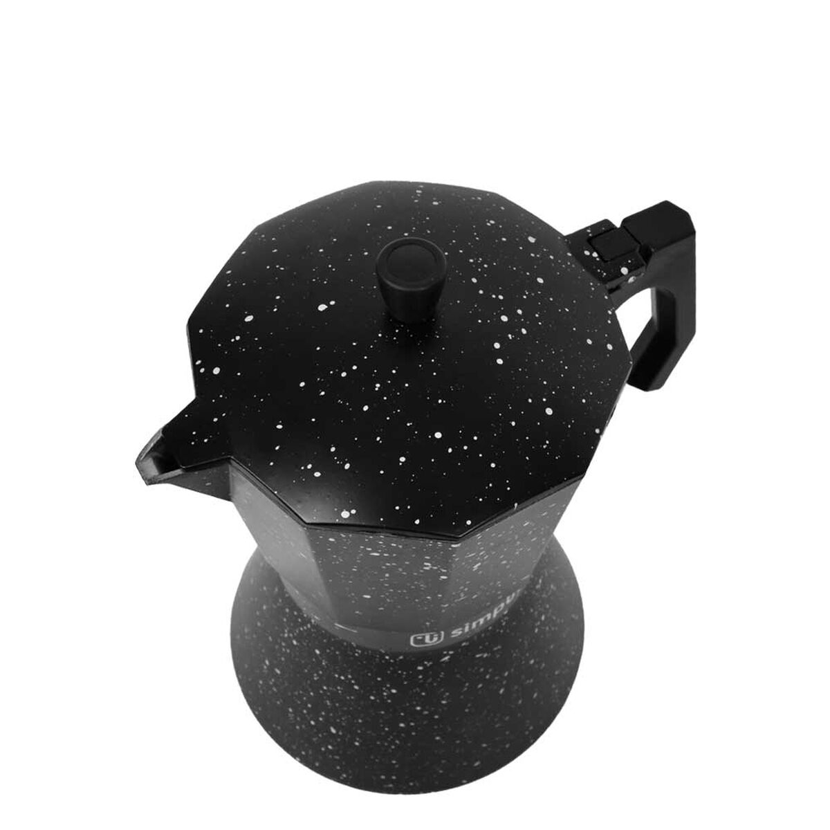Cafetera Italiana Simplit Granito 12 Tazas Negro