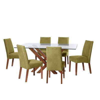 Juego de Comedor Latam Home Merida 6 Sillas Pistacho