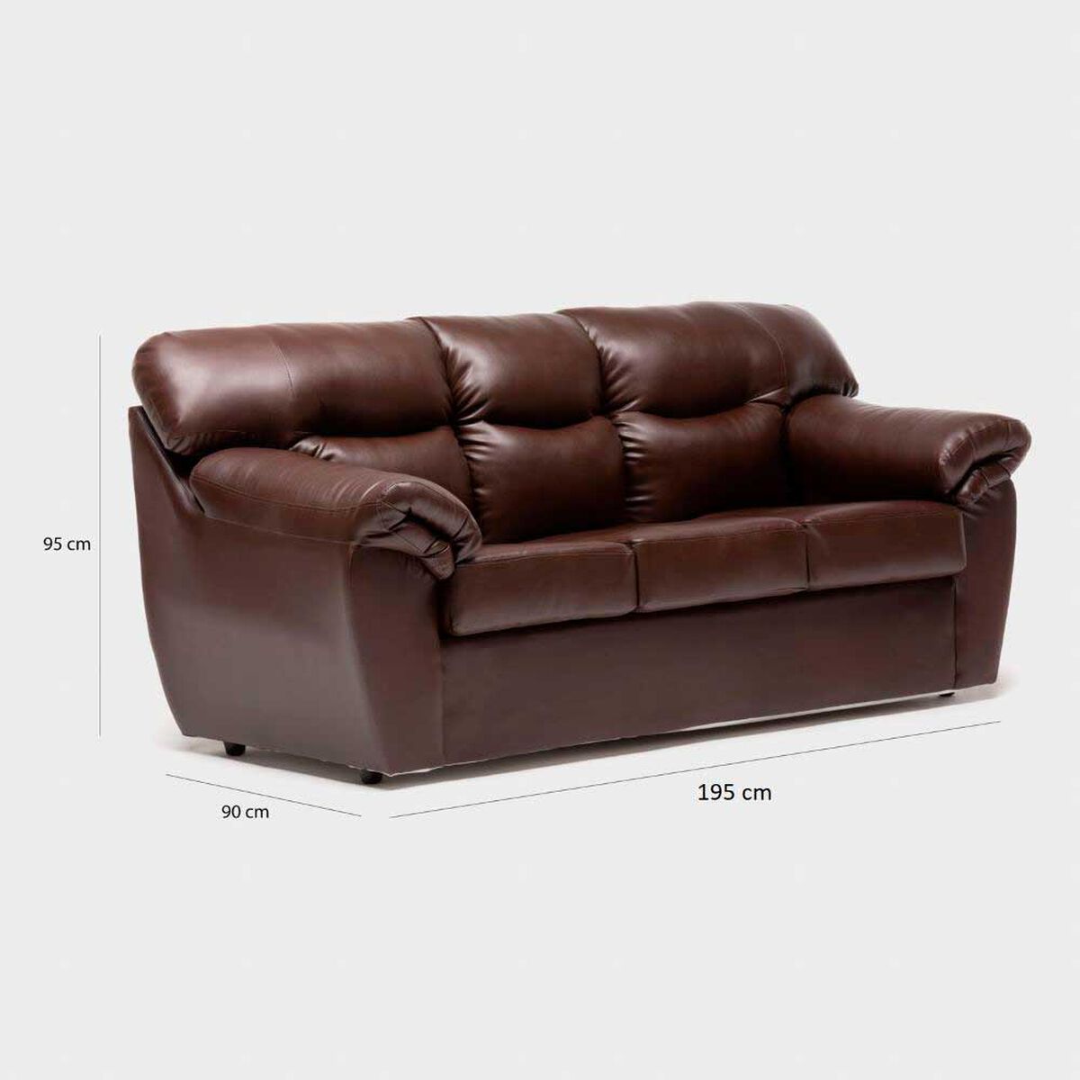 Juego de Living Cabsur Zeus Sofá 3 Cuerpos + Sofá 2 Cuerpos PU Café