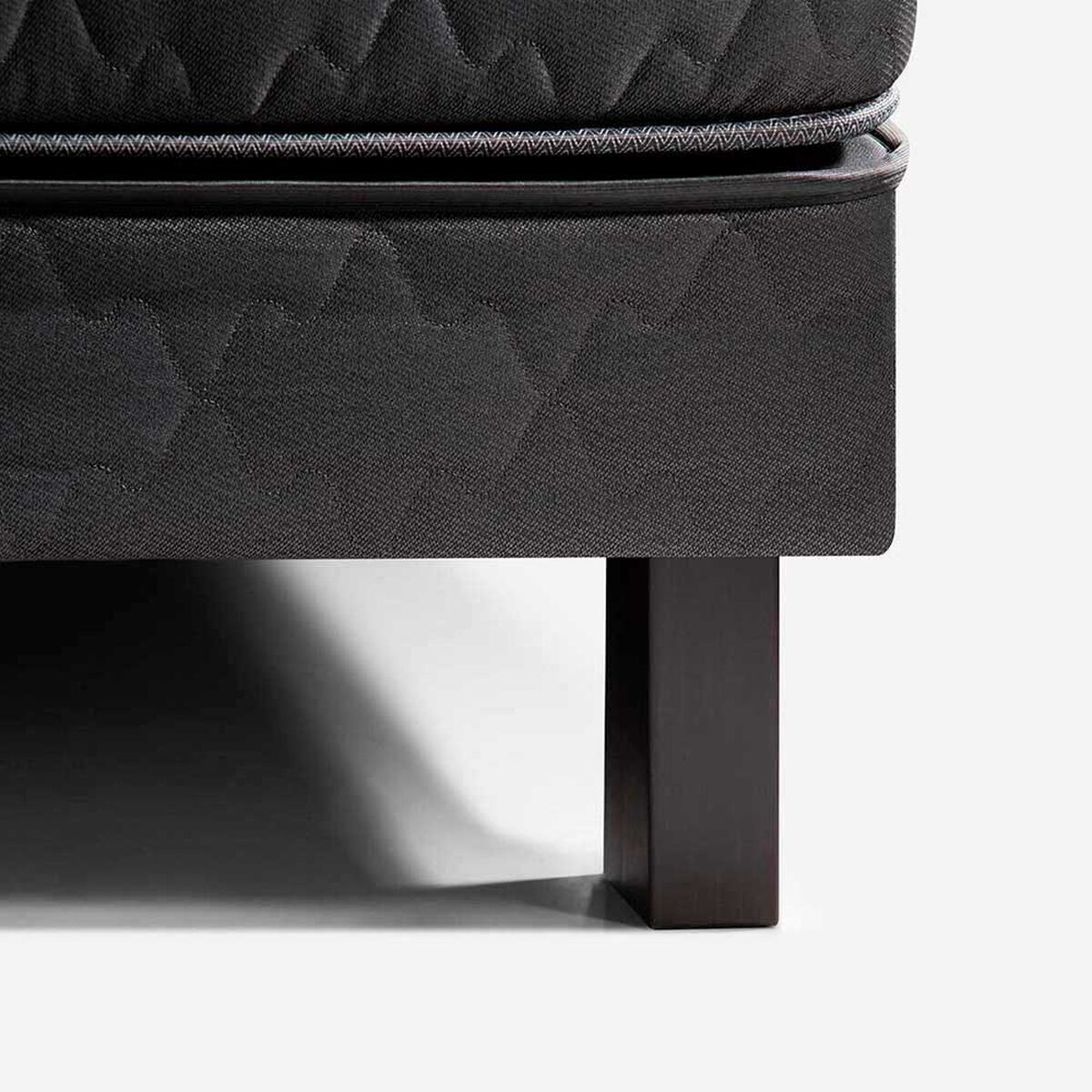 Cama Europea Rosen 1 Plaza Wave + Respaldo + Velador Tabor Grafito