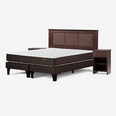 Imagen 2 del producto Cama Europea Rosen Base Dividida 2 Plazas Ergo T + Respaldo + 2 Veladores