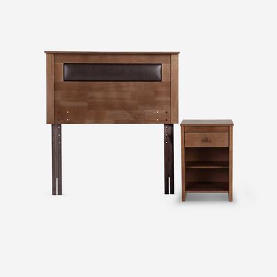 Imagen 2 del producto Cama Europea Rosen 1,5 Plazas Indie + Respaldo + Velador Ferrera